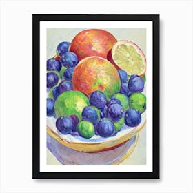 Grapefruit Vintage Sketch Fruit Art Print