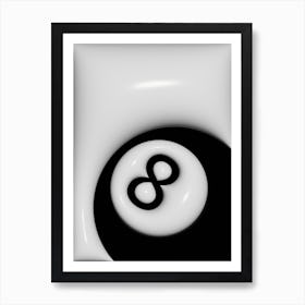 Black 8 ball Art Print