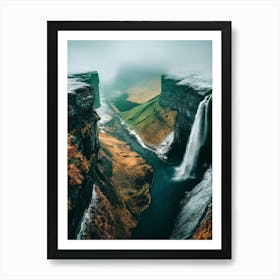 Waterfall In Iceland Art Print