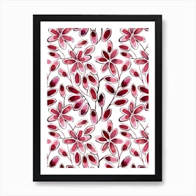 Hibiscus Abstract Floral Botanical Art Print