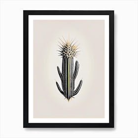 Crown Of Thorns Cactus Retro Minimal 2 Art Print