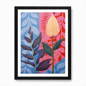 Celosia Hilma Af Klint Inspired Pastel Flower Painting Art Print