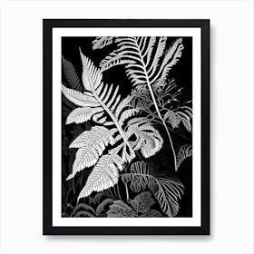 American Maidenhair Fern Linocut Art Print