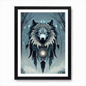 Wolf Dreamcatcher 11 Art Print