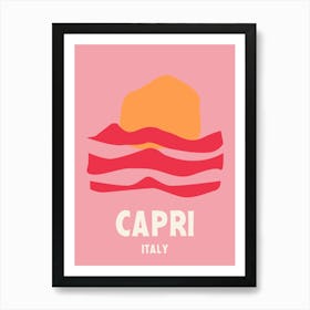 Capri, Italy, Graphic Style Poster 1 Art Print