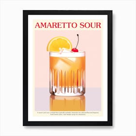 Amaretto Sour Cocktail Poster Kitchen Art Art Print