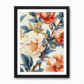 Peony Flower Wallpaper 6 Art Print