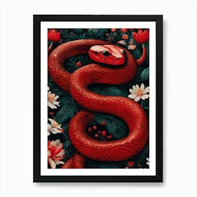 Red Snake Art Print