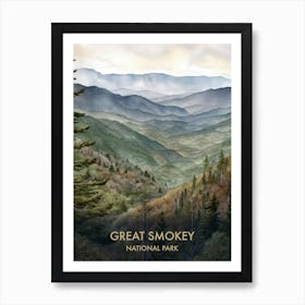 Great Smokey Park Watercolour 2 Art Print