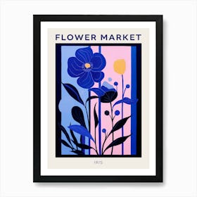 Blue Flower Market Poster Iris 1 Art Print