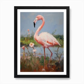 Bird Painting Greater Flamingo 3 Art Print