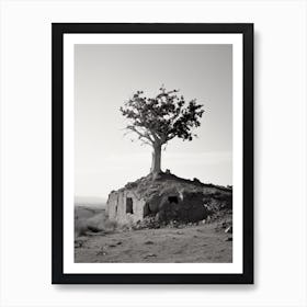 Agrigento, Italy, Black And White Photography 2 Art Print