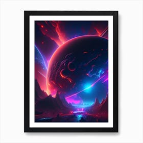 Universe Neon Nights Space Art Print