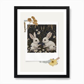 Scrapbook Bunnies Fairycore Painting 2 Art Print