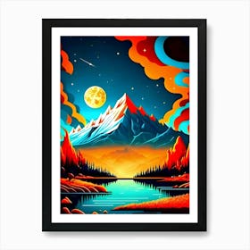 Mountain Landscape Painting 1 Art Print