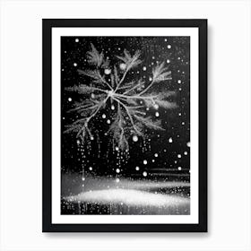 Water, Snowflakes, Black & White 1 Art Print