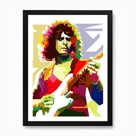 Ritchie Blackmore Deep Purple Guitarist Pop Art Wpap Art Print