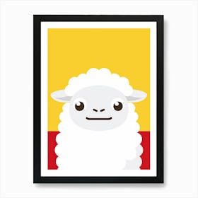 Sheep On A Yellow Background Art Print