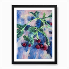 Raspberry 2 Classic Fruit Art Print