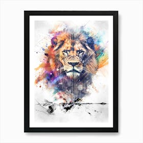 Poster Lion Africa Wild Animal Illustration Art 08 Art Print