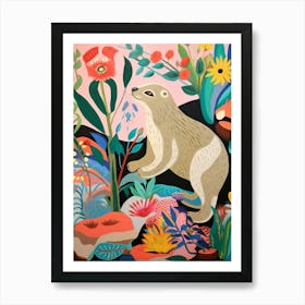 Maximalist Animal Painting Otter Art Print