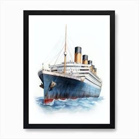 Titanic Ship Colour Pencil 1 Art Print