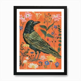 Spring Birds Raven 5 Art Print