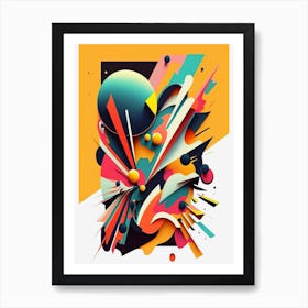 Abstract vibrating shapes Art Print