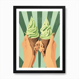 Art Deco Inspired Pistacio Ice Cream 2 Art Print