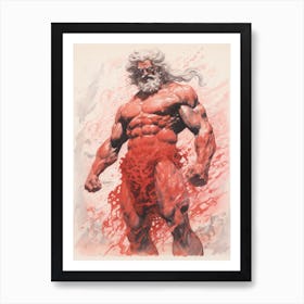  A Drawing Of Poseidon In The Style Of Neoclassical 7 Art Print