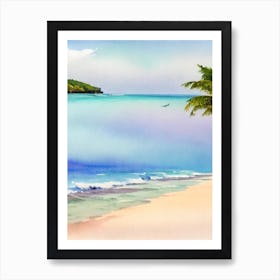 Crane Beach 4, Barbados Watercolour Art Print