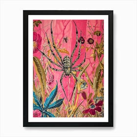 Floral Animal Painting Spider 3 Art Print