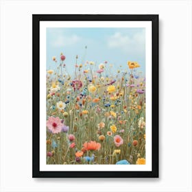 Wild Flowers Knitted In Crochet 6 Art Print