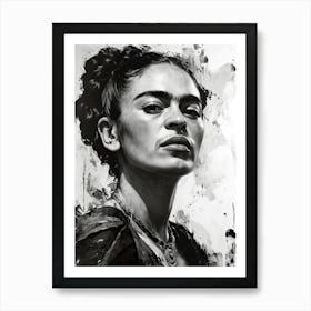 Mexican woman portrait black and white Art Print
