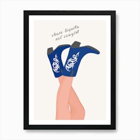 Blue Cowboy Boots Poster