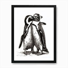 African Penguin Huddling For Warmth 2 Art Print
