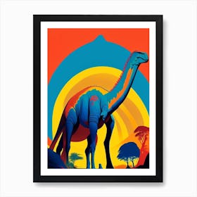 Argentinosaurus Primary Colours Dinosaur Art Print