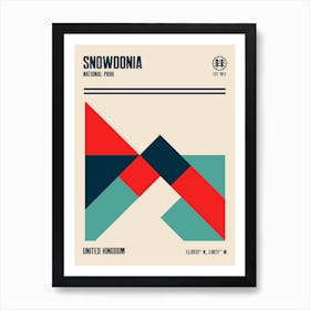 Snowdonia National Park Retro Travel Print Art Print