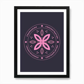 Meditation Flower Badge Letter C Art Print