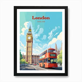 London England Big Ben Modern Travel Art Art Print