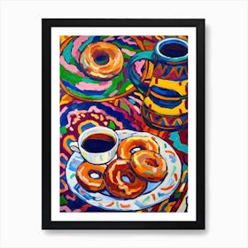 Cinnamon Sugar Donuts Painting 2 Art Print