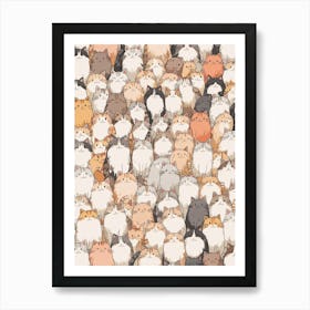 Kawaii Cats 5 Art Print