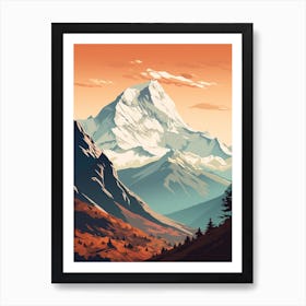 Annapurna Circuit Nepal 3 Hiking Trail Landscape Art Print