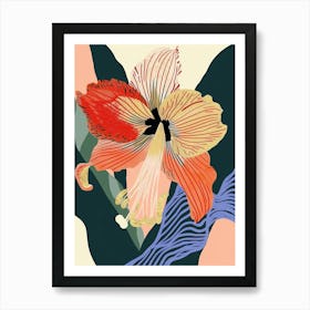 Colourful Flower Illustration Amaryllis 4 Art Print