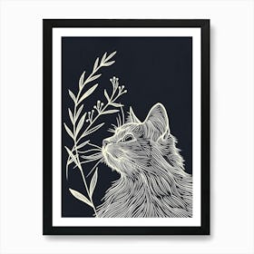 Ragamuffin Cat Minimalist Illustration 4 Art Print