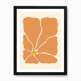 Abstract Flower 03 - Orange Art Print