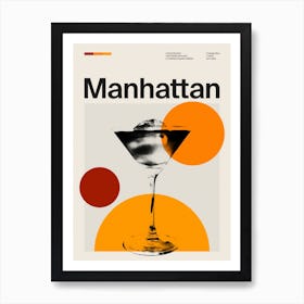 Cocktail Manhattan affiche mid-century pour salon