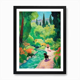 Painting Of A Dog In Descanso Garden, Usa In The Style Of Matisse 03 Art Print