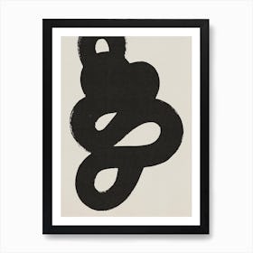 Japandi heavy simple black lines Art Print