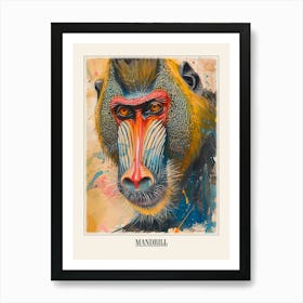 Mandrill Colourful Watercolour 2 Poster Art Print